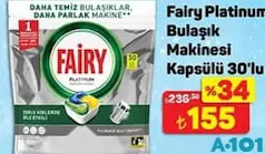 FAİRY PLATİNUM BULAŞIK MAKİNESİ KAPSÜLÜ TABLETİ 30'LU